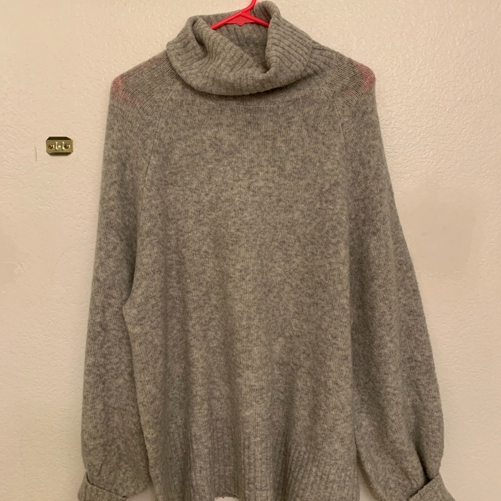 Gray turtleneck sweater
